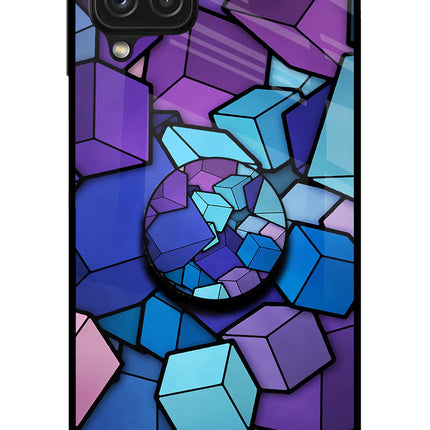 Cubic Abstract Samsung A22 4G Glass Case