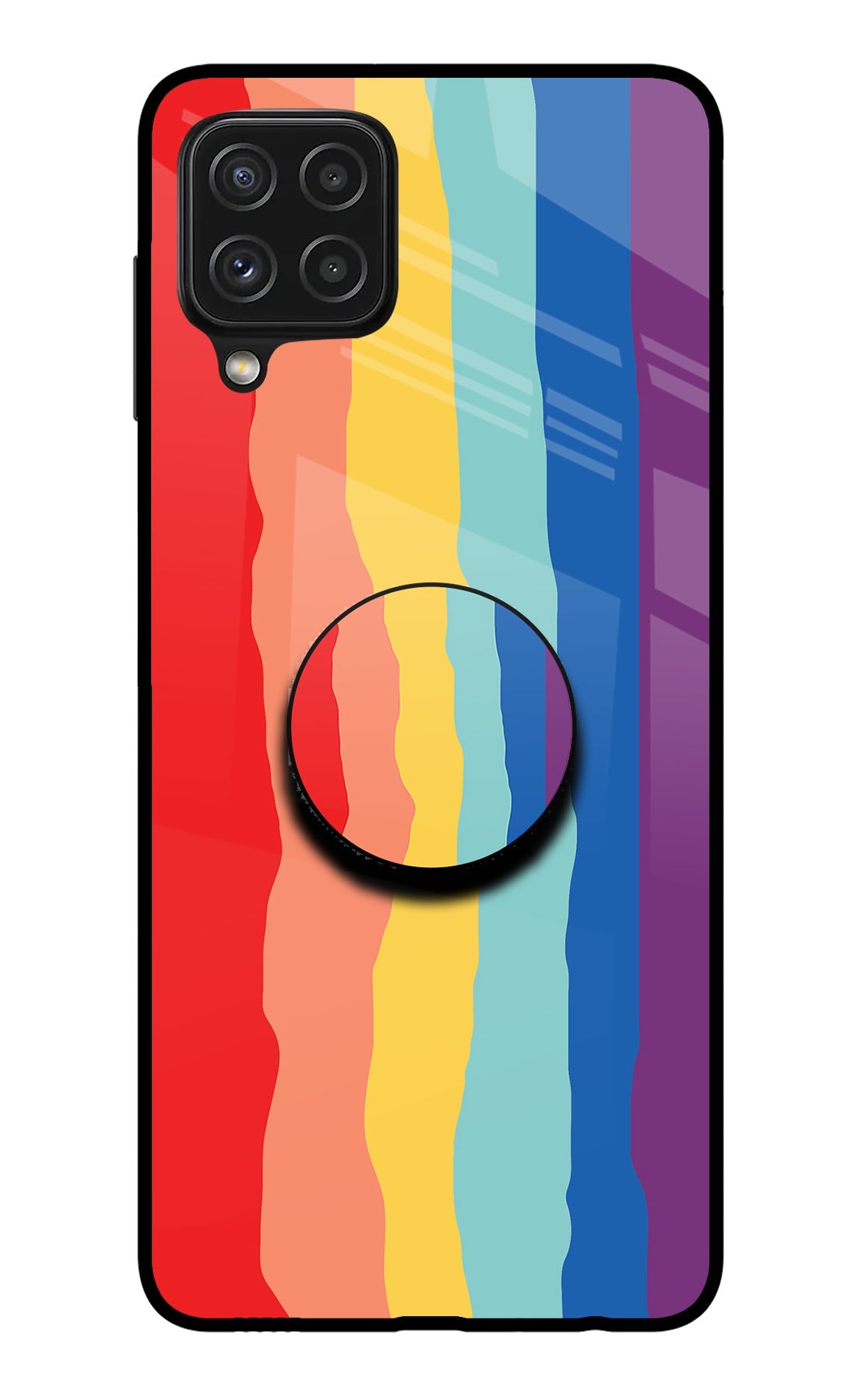 Rainbow Samsung A22 4G Glass Case