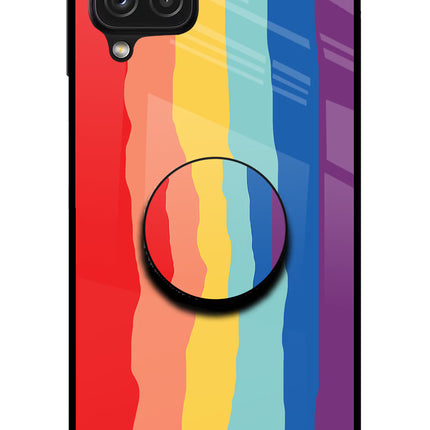 Rainbow Samsung A22 4G Glass Case
