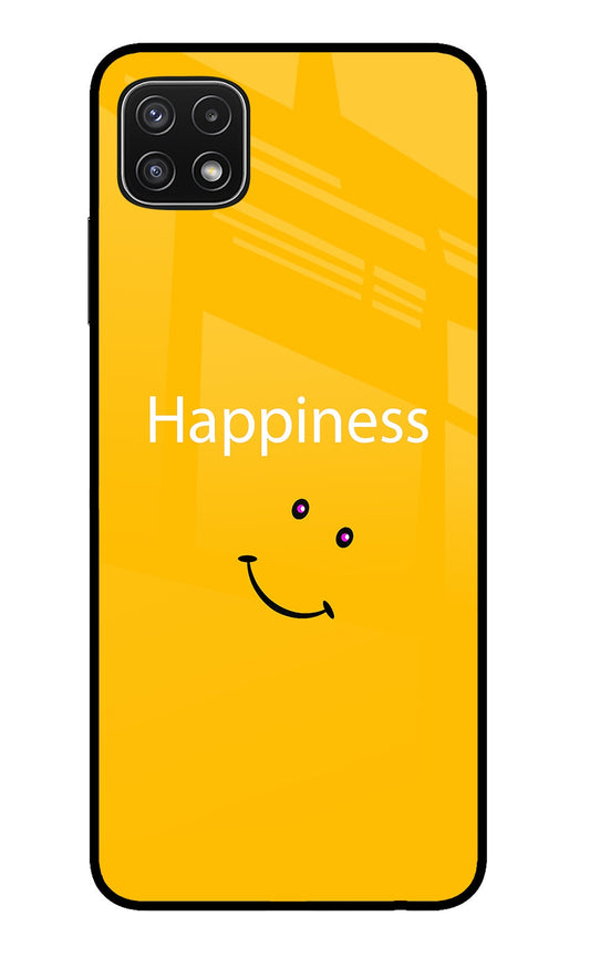 Happiness With Smiley Samsung A22 5G Glass Case