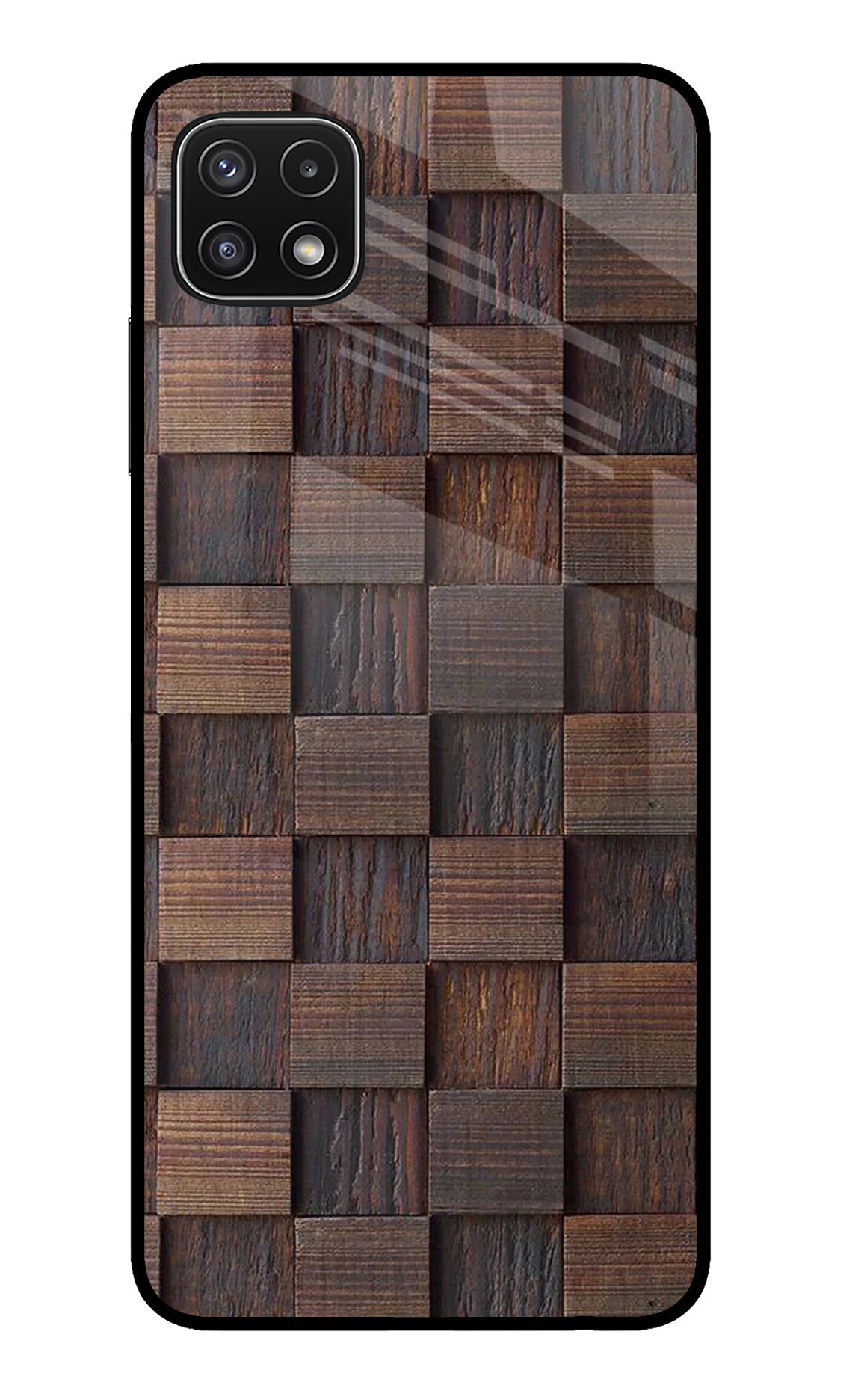 Wooden Cube Design Samsung A22 5G Glass Case