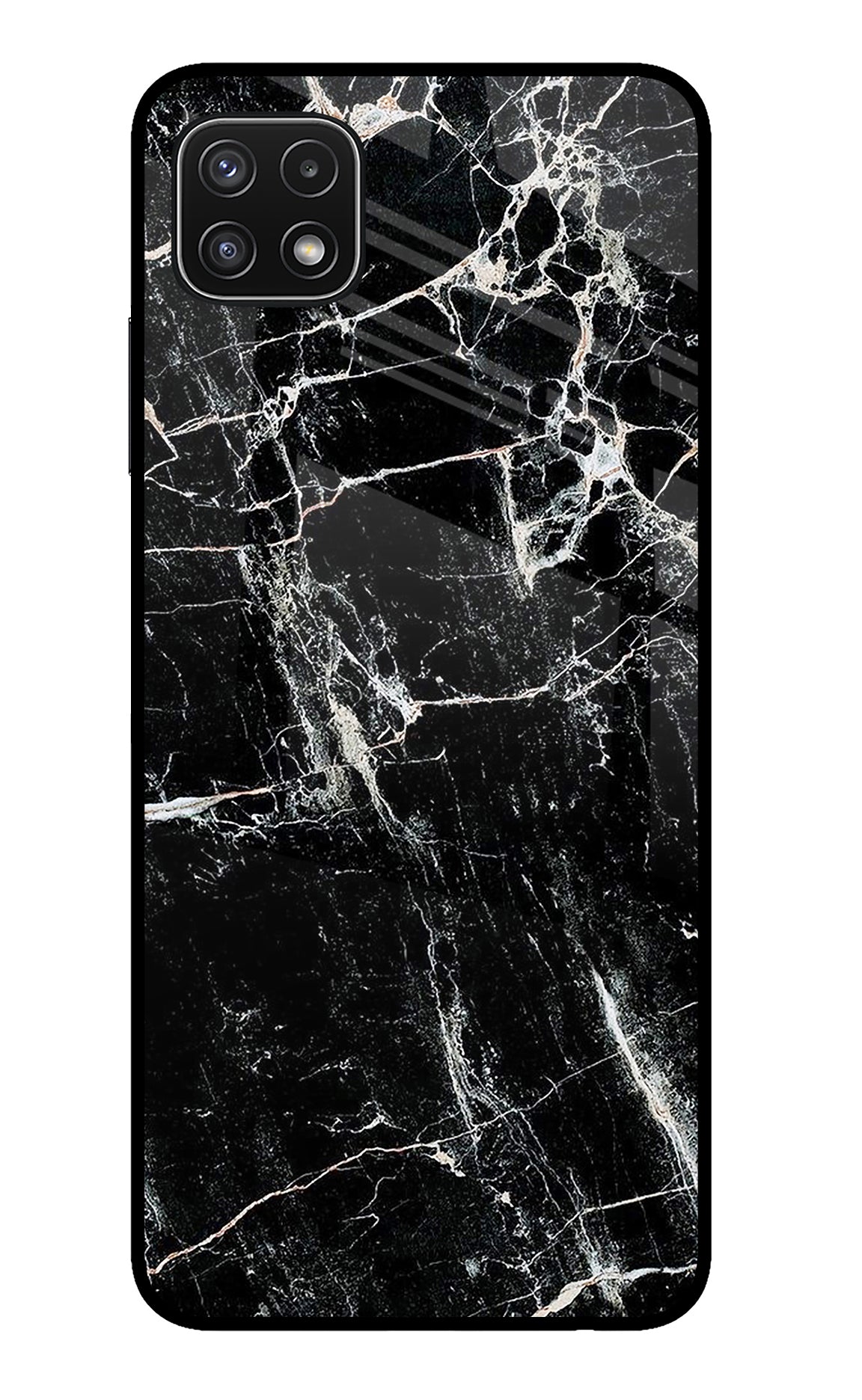 Black Marble Texture Samsung A22 5G Glass Case