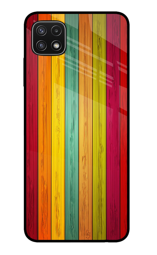 Multicolor Wooden Samsung A22 5G Glass Case