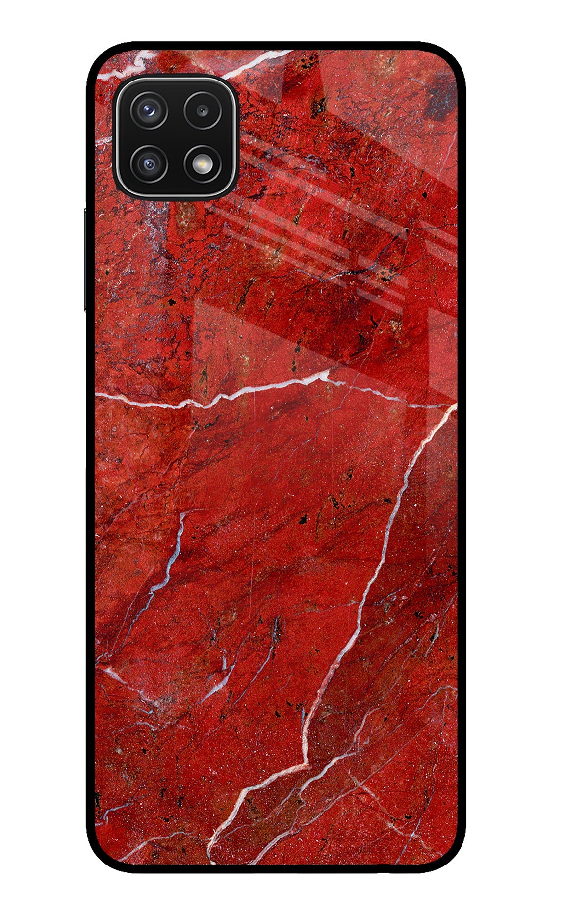 Red Marble Design Samsung A22 5G Glass Case