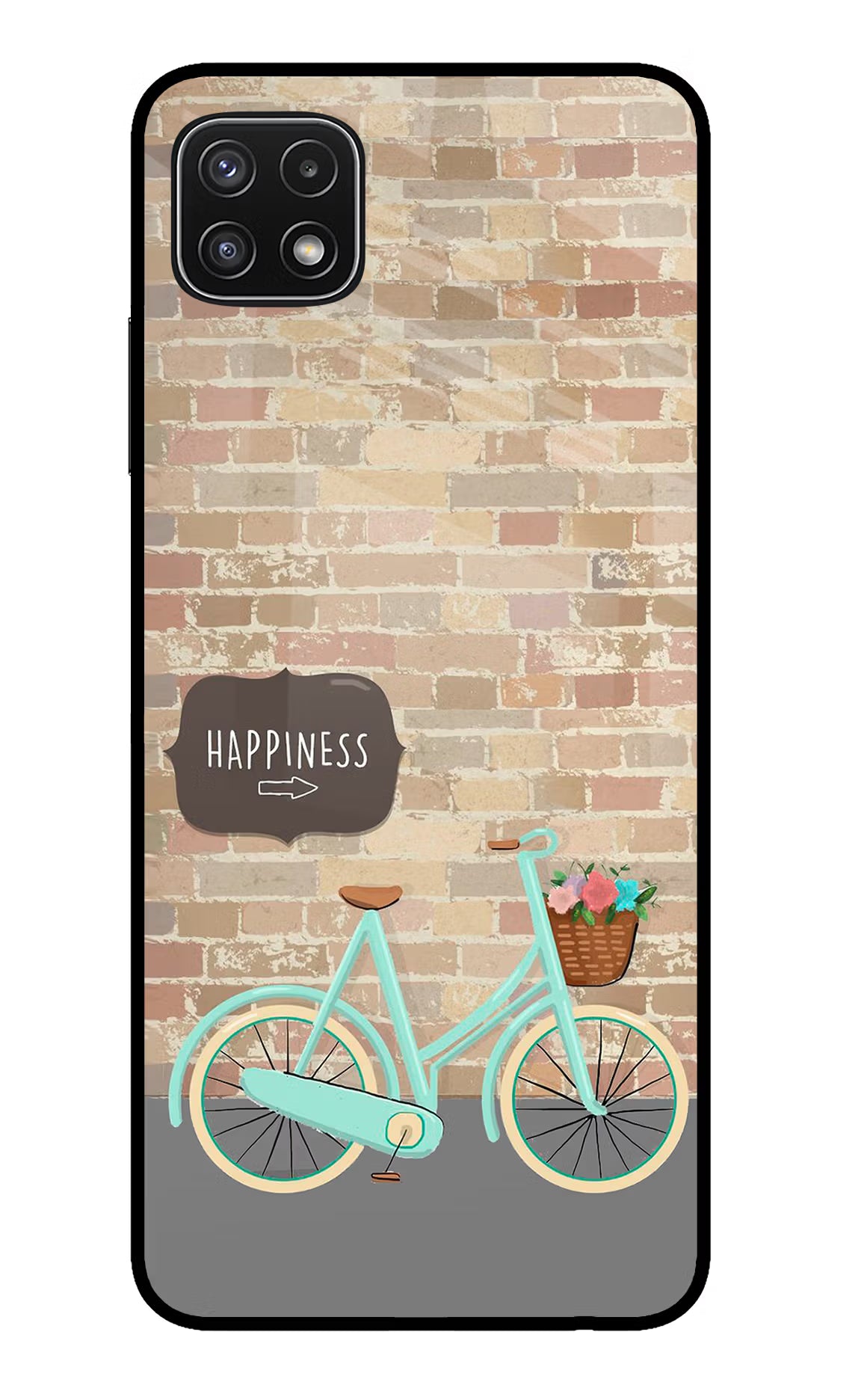 Happiness Artwork Samsung A22 5G Glass Case Back Cover by Casekaro