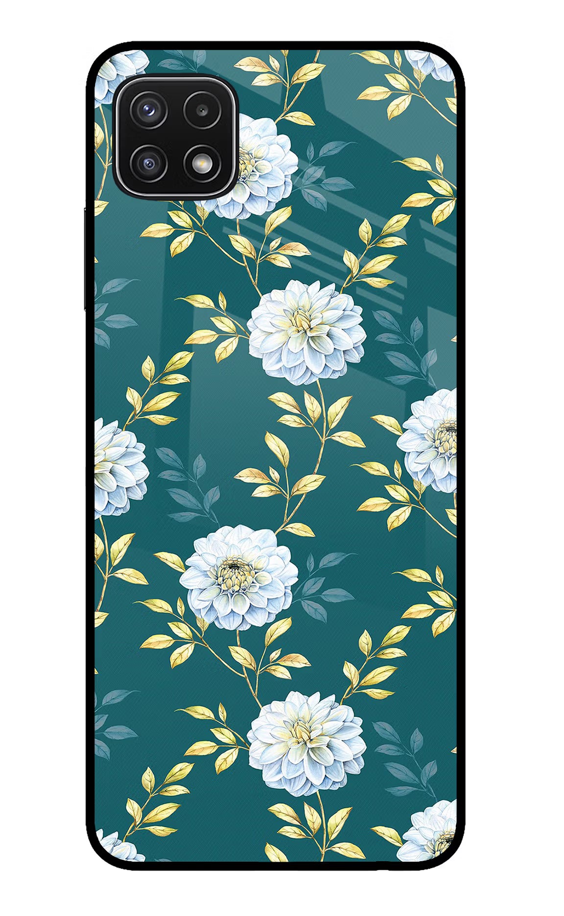 Flowers Samsung A22 5G Glass Case Back Cover by Casekaro