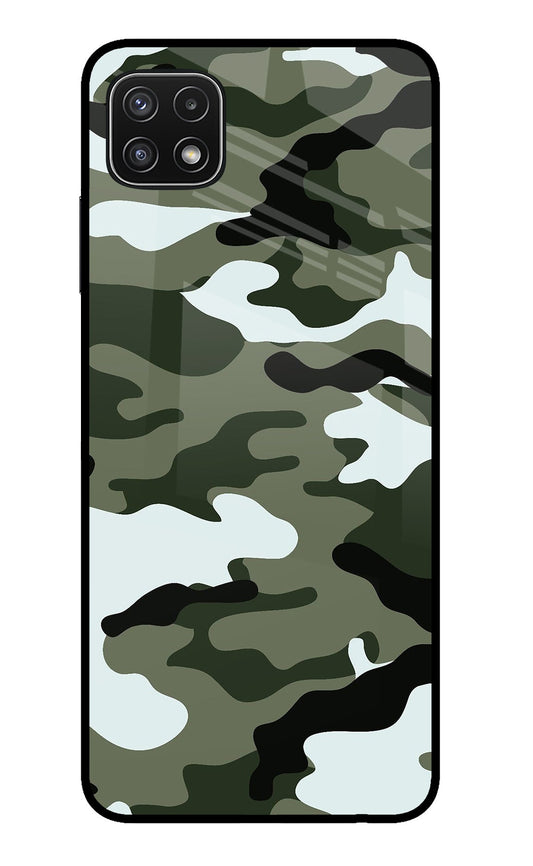 Camouflage Samsung A22 5G Glass Case