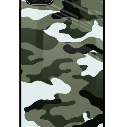 Camouflage Samsung A22 5G Glass Case Back Cover by Casekaro