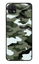 Camouflage Samsung A22 5G Glass Case