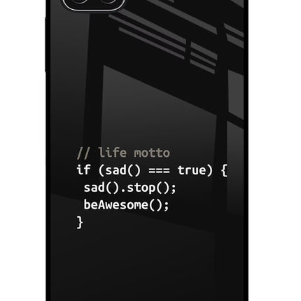 Life Motto Code Samsung A22 5G Glass Case