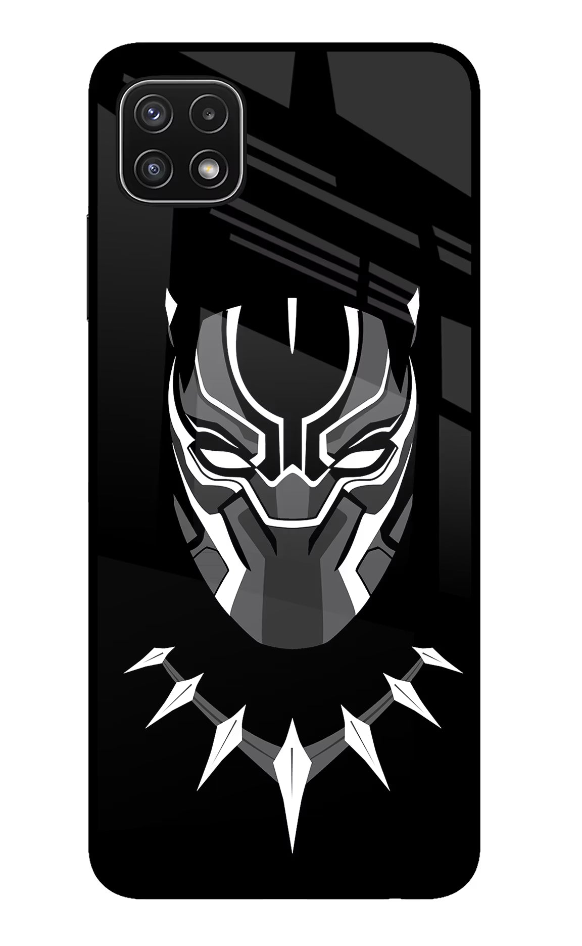 Black Panther Samsung A22 5G Glass Case Back Cover by Casekaro