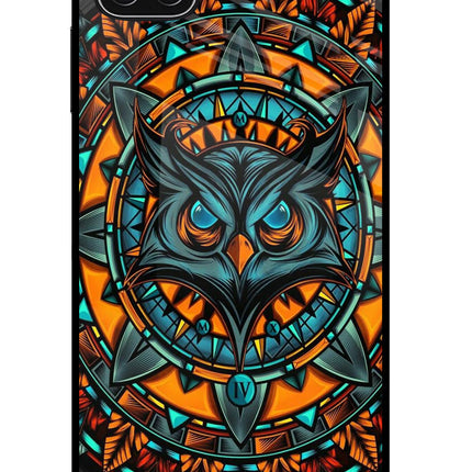 Angry Owl Art Samsung A22 5G Glass Case Back Cover by Casekaro