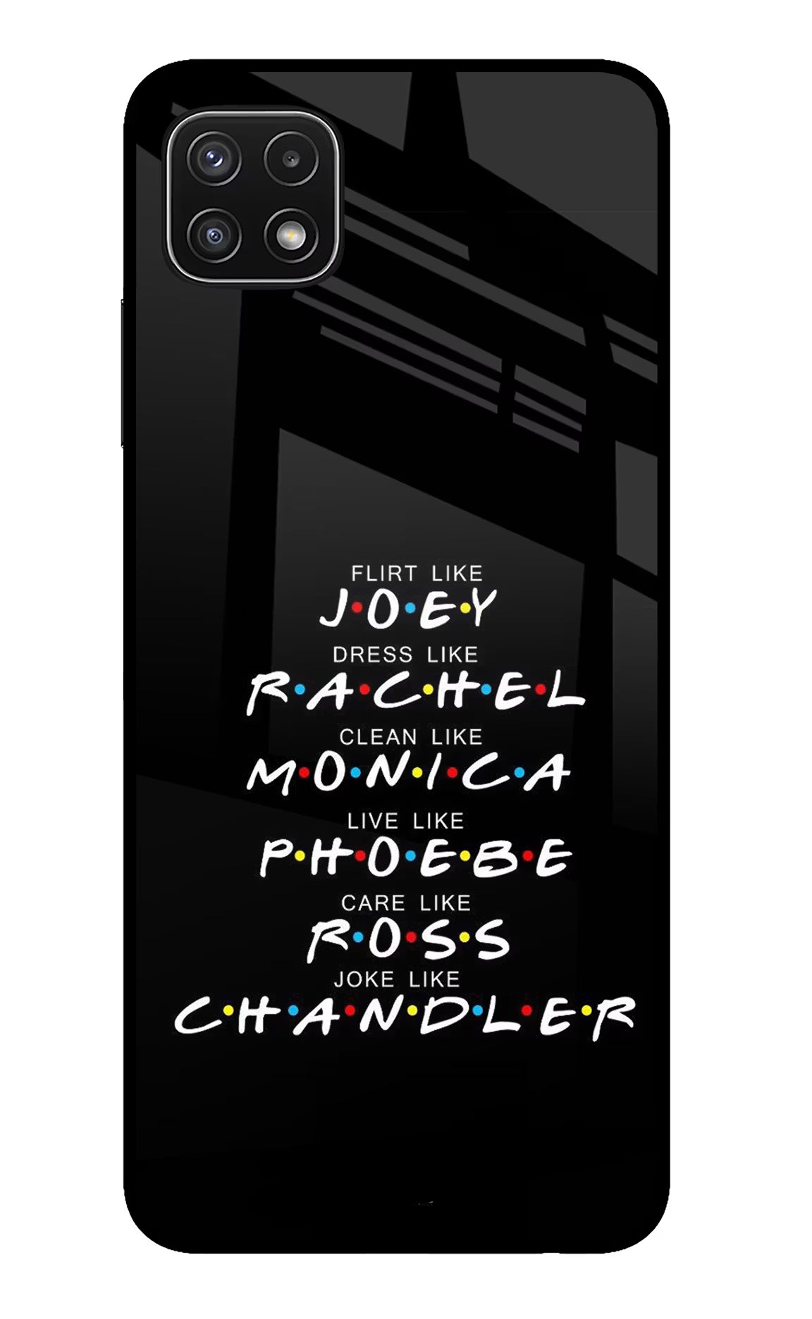 FRIENDS Character Samsung A22 5G Glass Case Back Cover by Casekaro