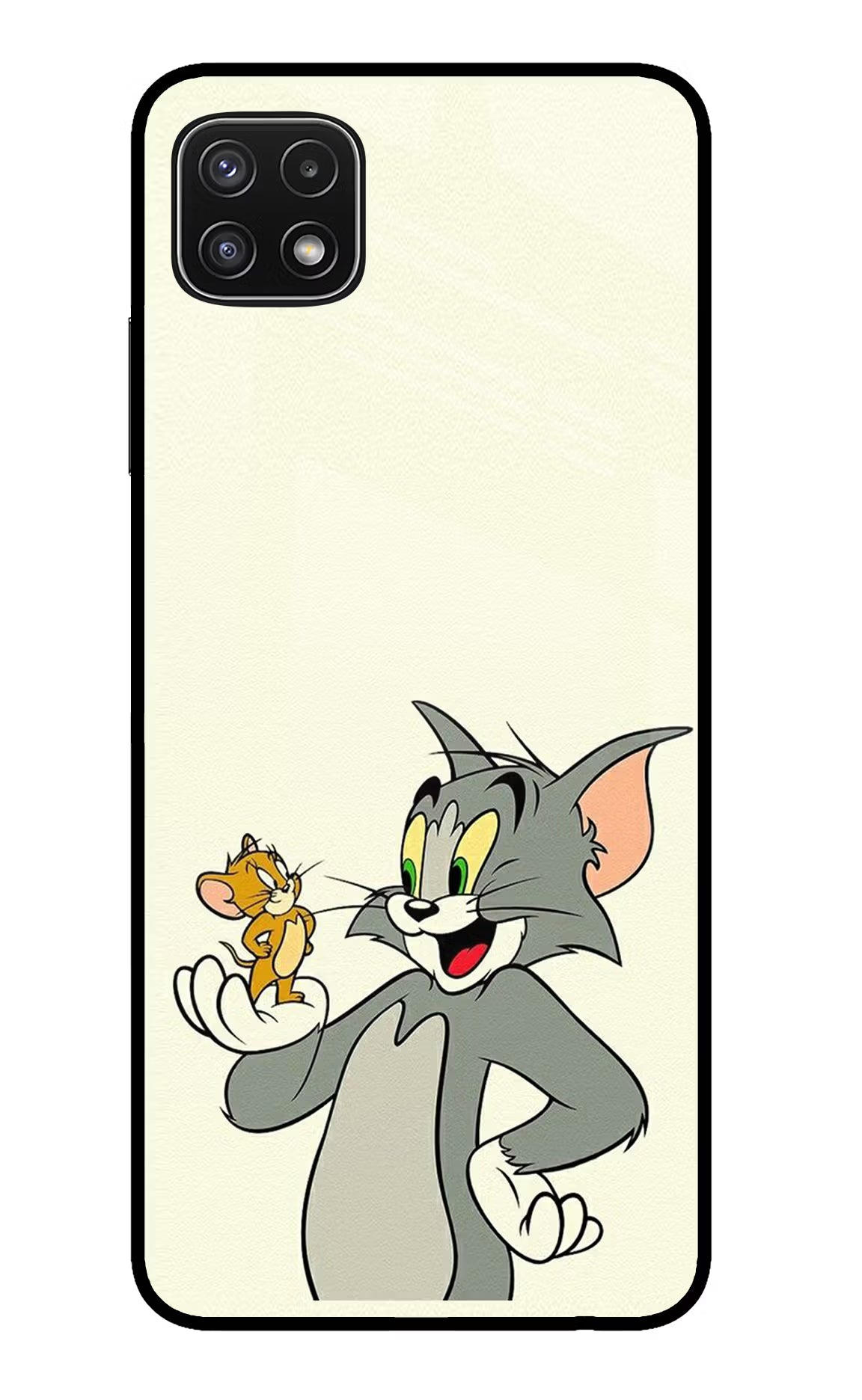 Tom & Jerry Samsung A22 5G Glass Case Back Cover by Casekaro