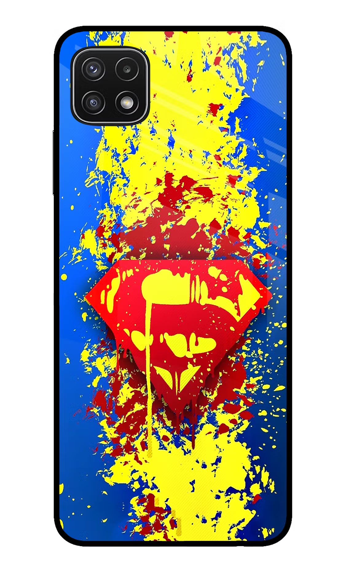 Superman logo Samsung A22 5G Glass Case Back Cover by Casekaro