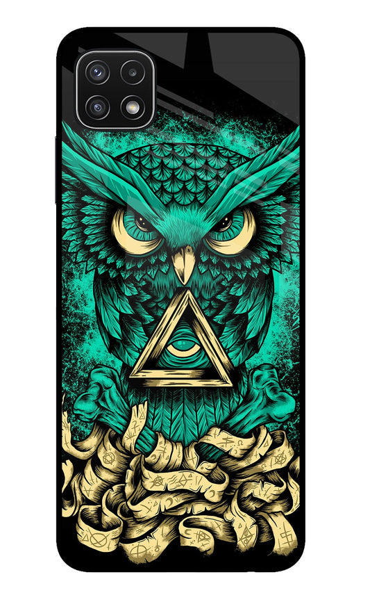 Green Owl Samsung A22 5G Glass Case