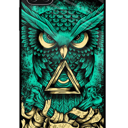 Green Owl Samsung A22 5G Glass Case