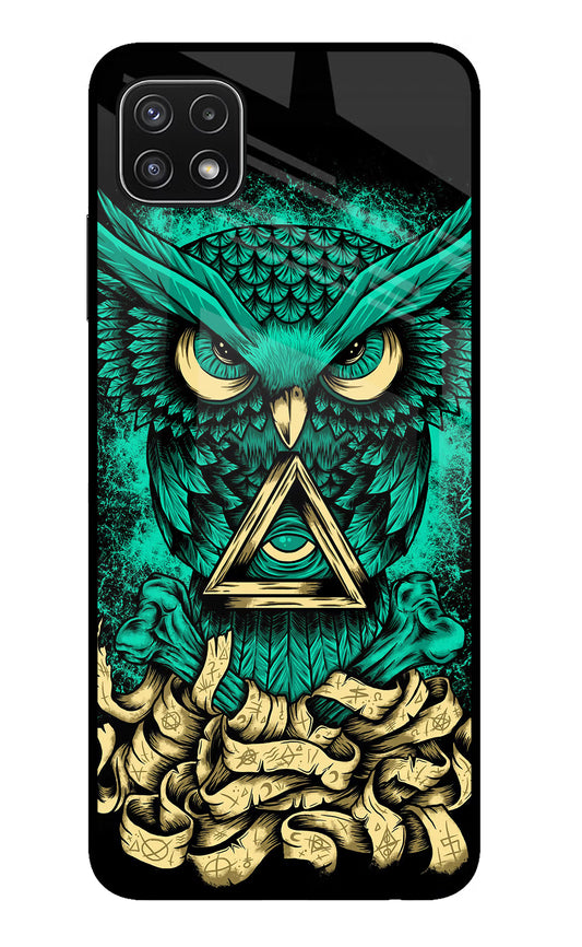 Green Owl Samsung A22 5G Glass Case