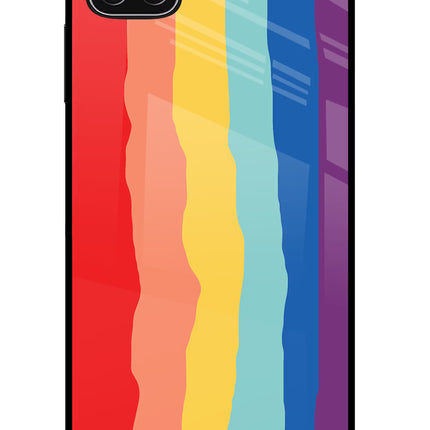 Rainbow Samsung A22 5G Glass Case Back Cover by Casekaro