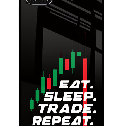 Eat Sleep Trade Repeat Samsung A22 5G Glass Case