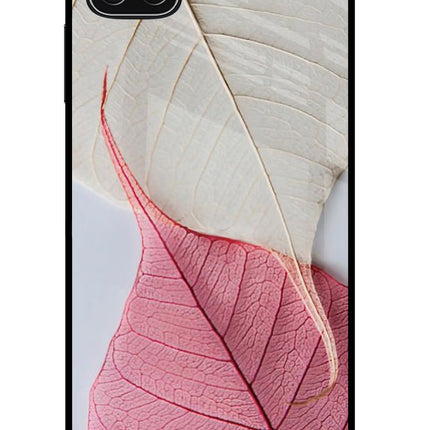 White Pink Leaf Samsung A22 5G Glass Case Back Cover by Casekaro