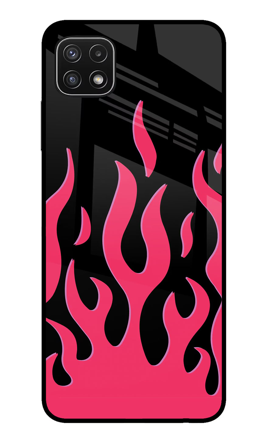 Fire Flames Samsung A22 5G Back Cover, Glass case