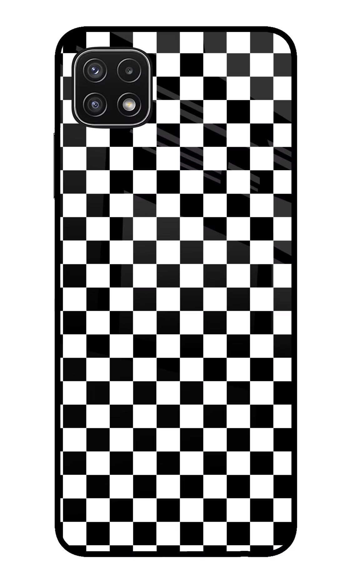 Chess Board Samsung A22 5G Glass Case Back Cover by Casekaro