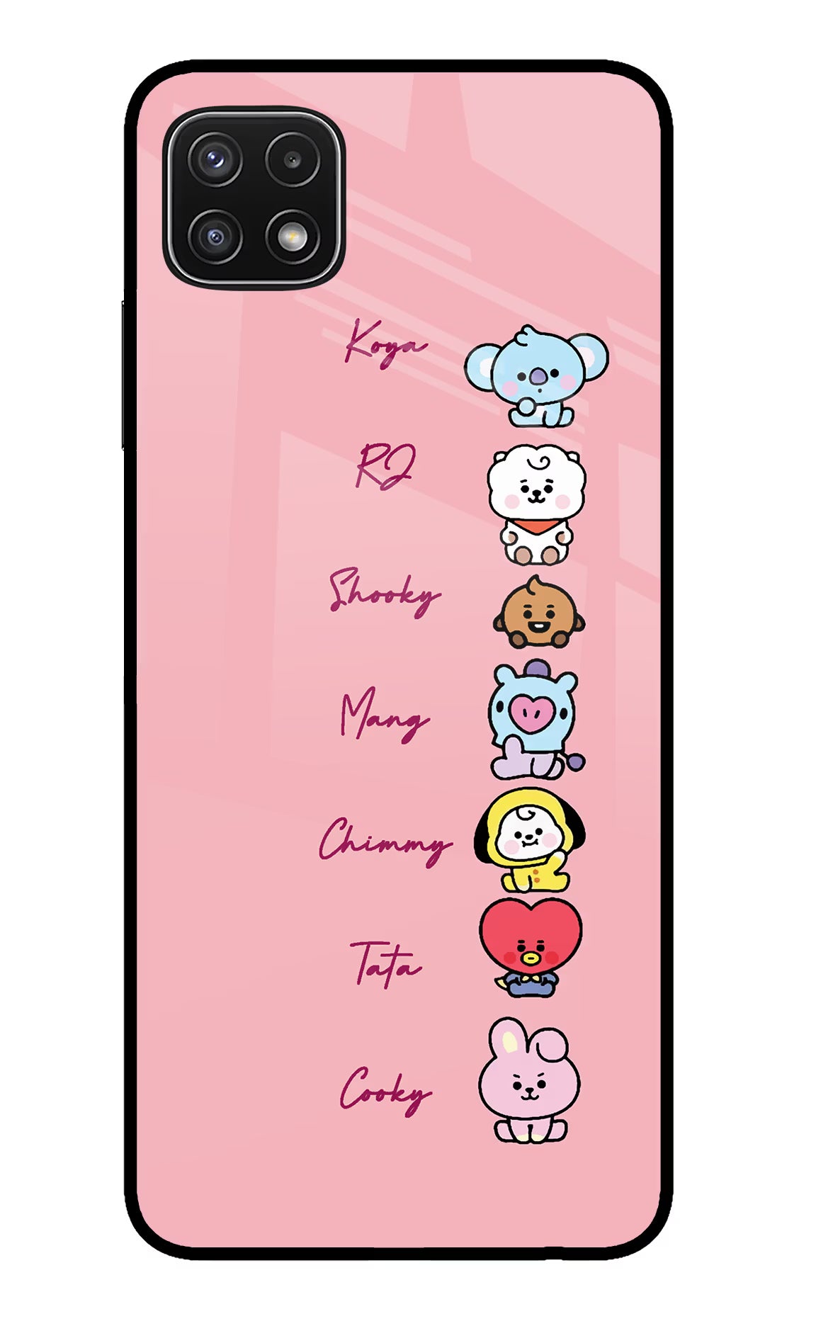 BTS names Samsung A22 5G Glass Case Back Cover by Casekaro