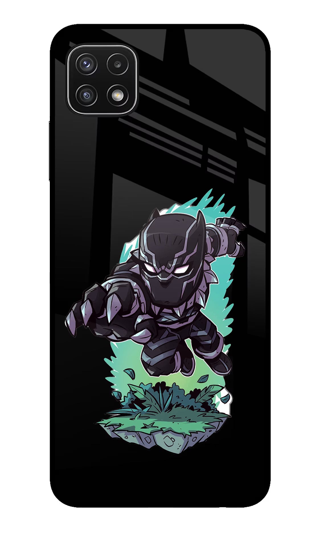 Black Panther Samsung A22 5G Glass Case Back Cover by Casekaro