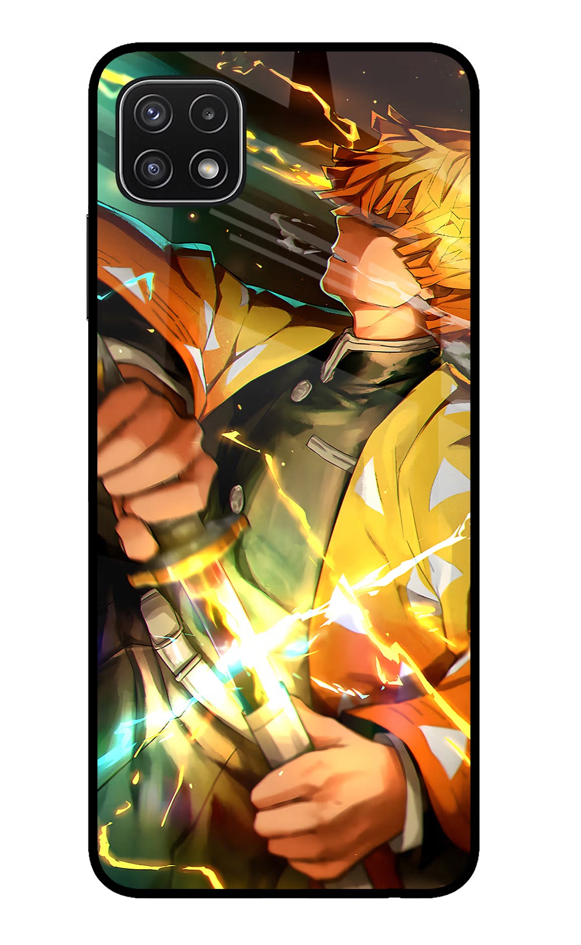 Demon Slayer Samsung A22 5G Glass Case Back Cover by Casekaro