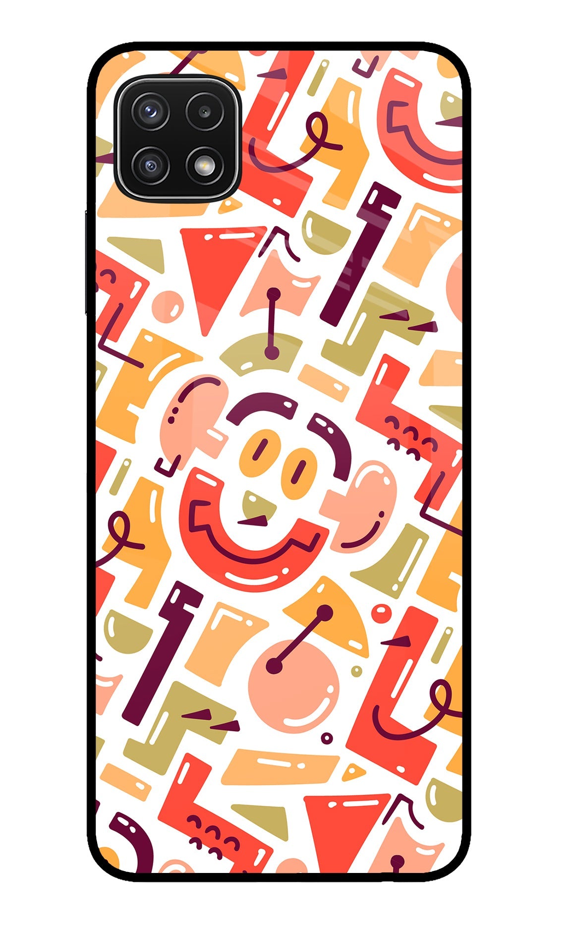 Doodle Pattern Samsung A22 5G Glass Case