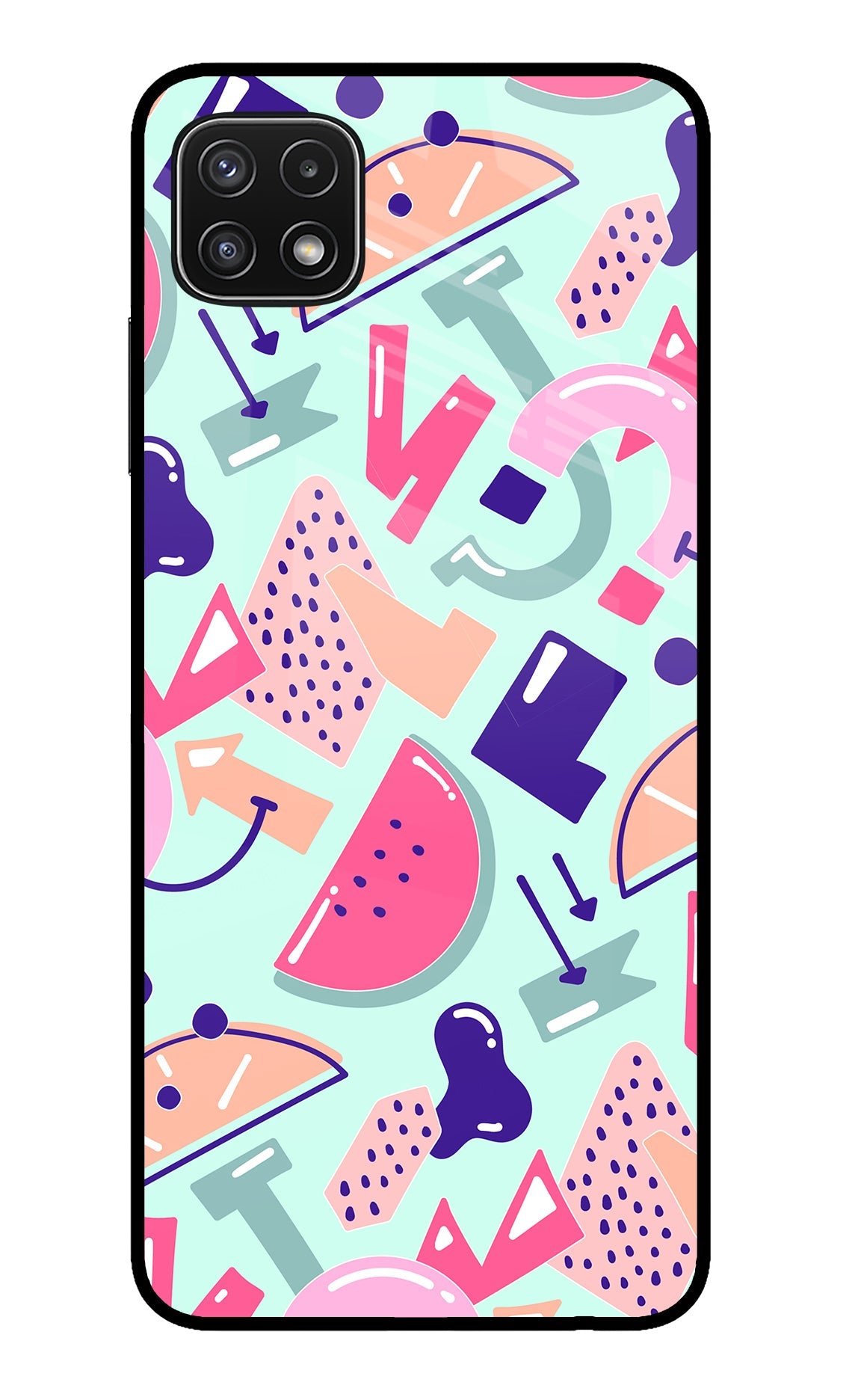 Doodle Pattern Samsung A22 5G Glass Case