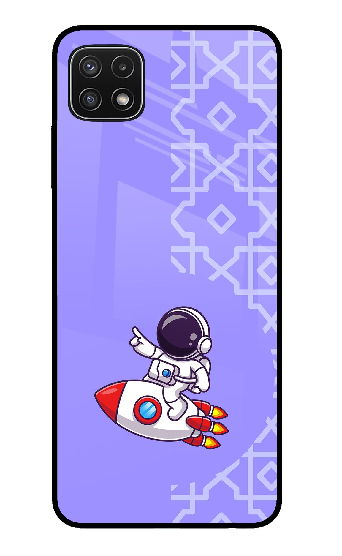 Cute Astronaut Samsung A22 5G Glass Case Back Cover by Casekaro