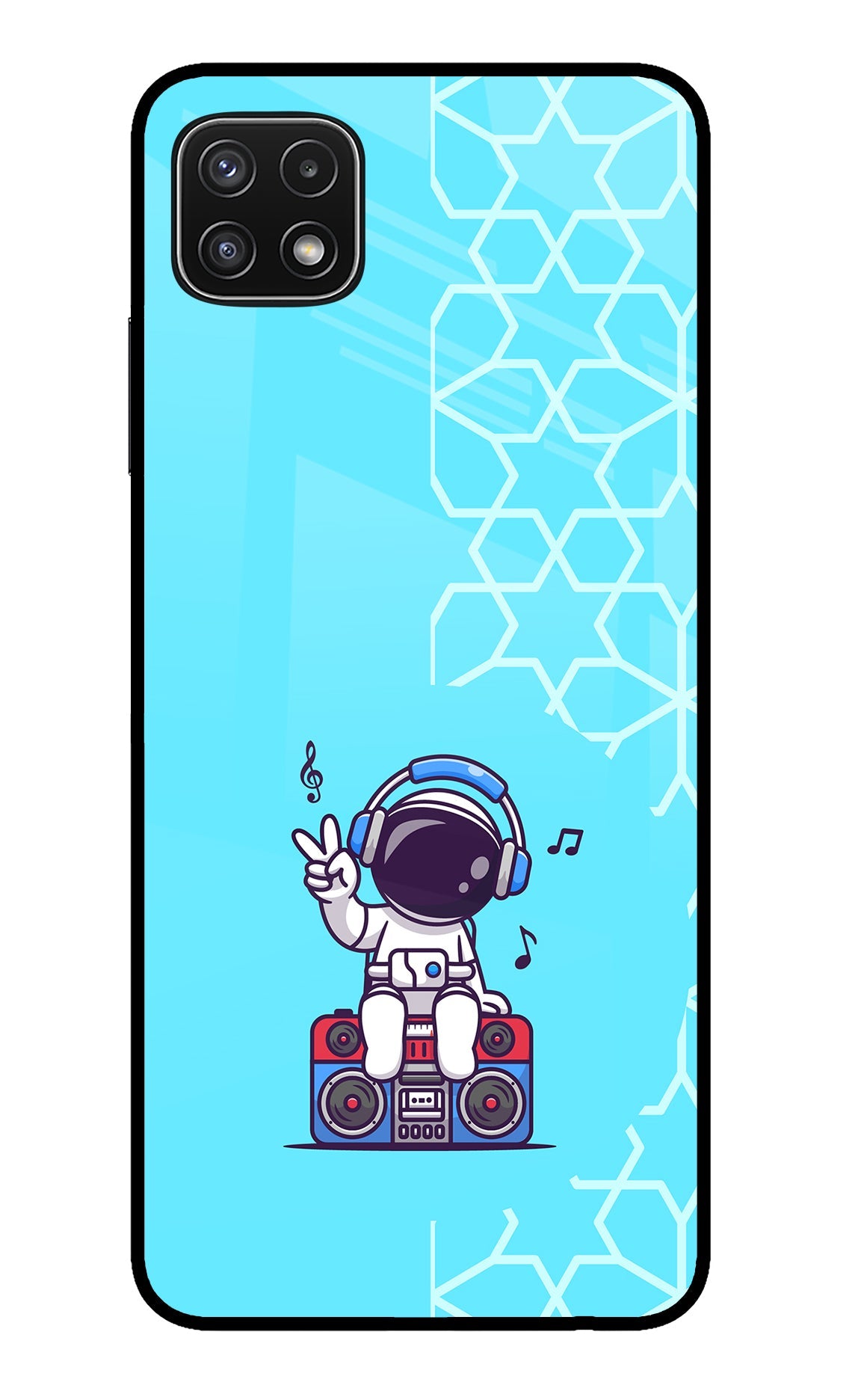 Cute Astronaut Chilling Samsung A22 5G Glass Case