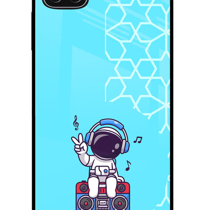 Cute Astronaut Chilling Samsung A22 5G Glass Case