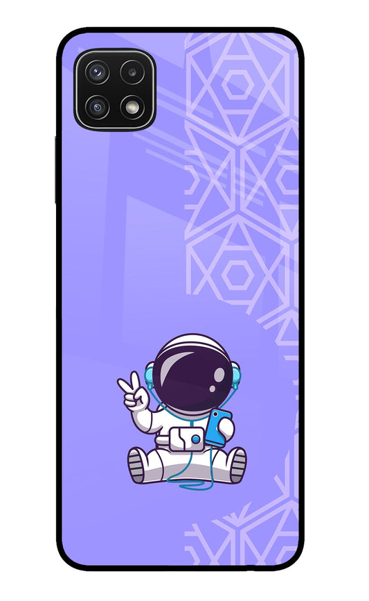 Cute Astronaut Chilling Samsung A22 5G Glass Case