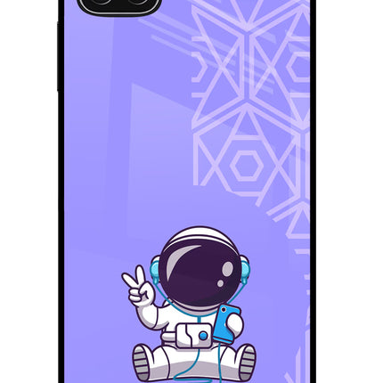 Cute Astronaut Chilling Samsung A22 5G Glass Case