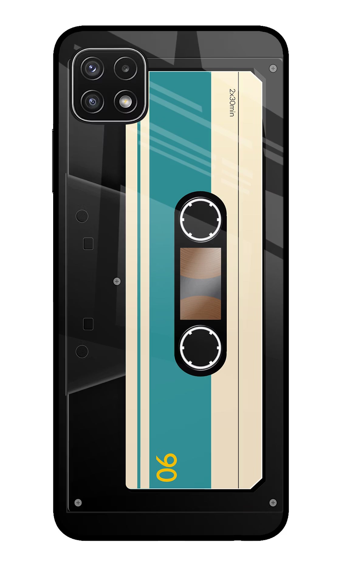 Cassette Samsung A22 5G Glass Case Back Cover by Casekaro