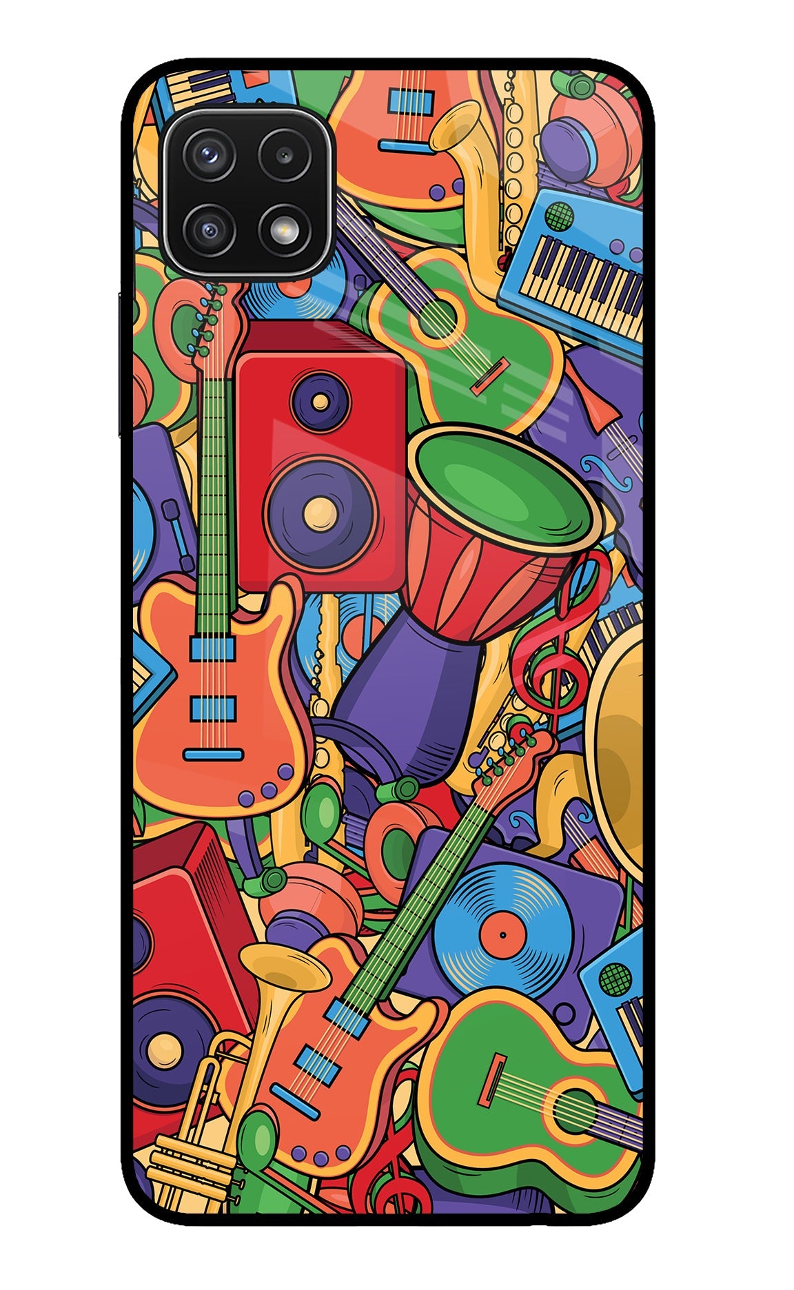 Music Instrument Doodle Samsung A22 5G Glass Case