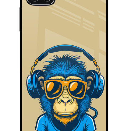 Monkey Headphone Samsung A22 5G Glass Case