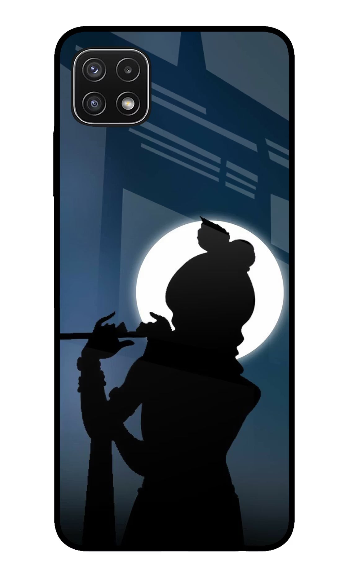 Shri Krishna Silhouette Samsung A22 5G Glass Case Back Cover by Casekaro