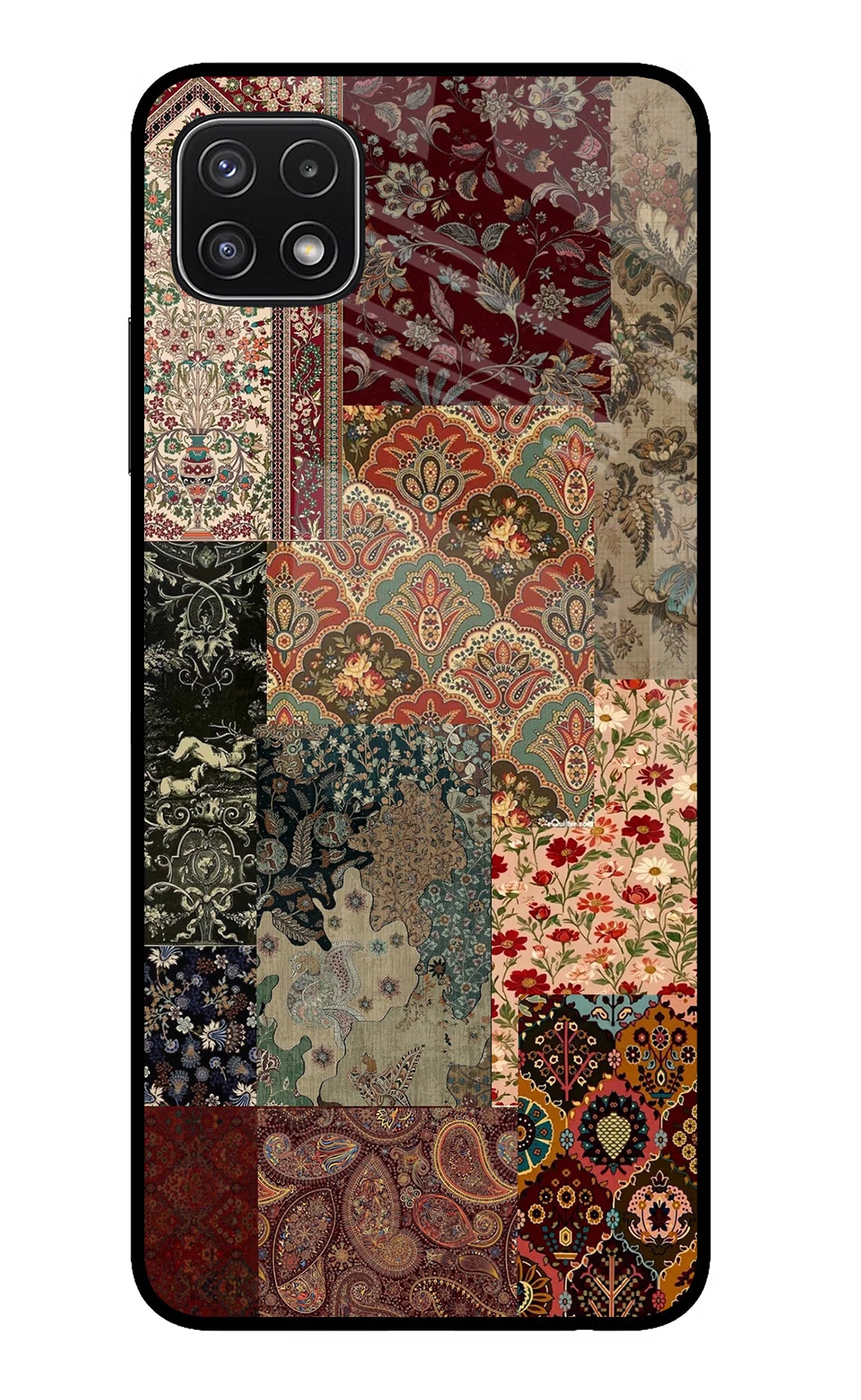 Desi Print Samsung A22 5G Glass Case Back Cover by Casekaro