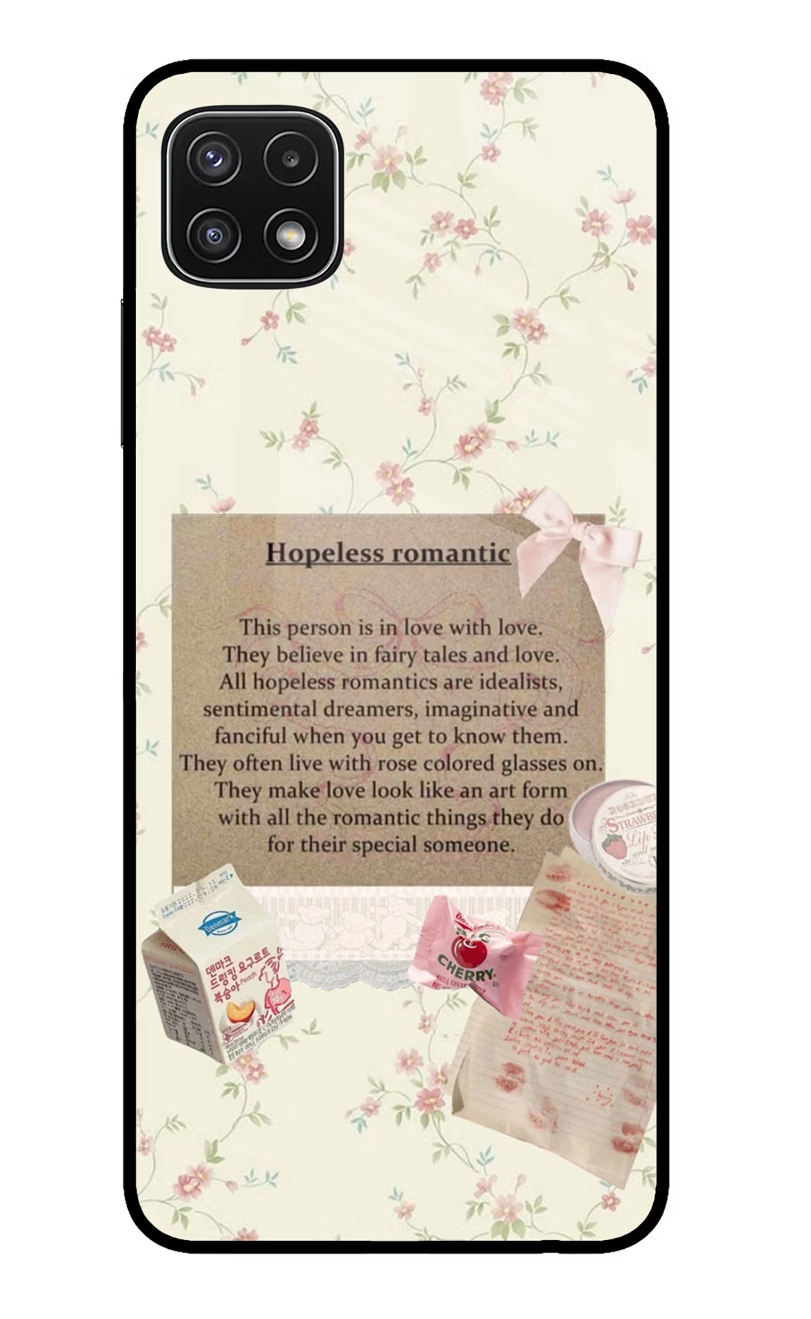 Hopeless Romantic Samsung A22 5G Glass Case Back Cover by Casekaro