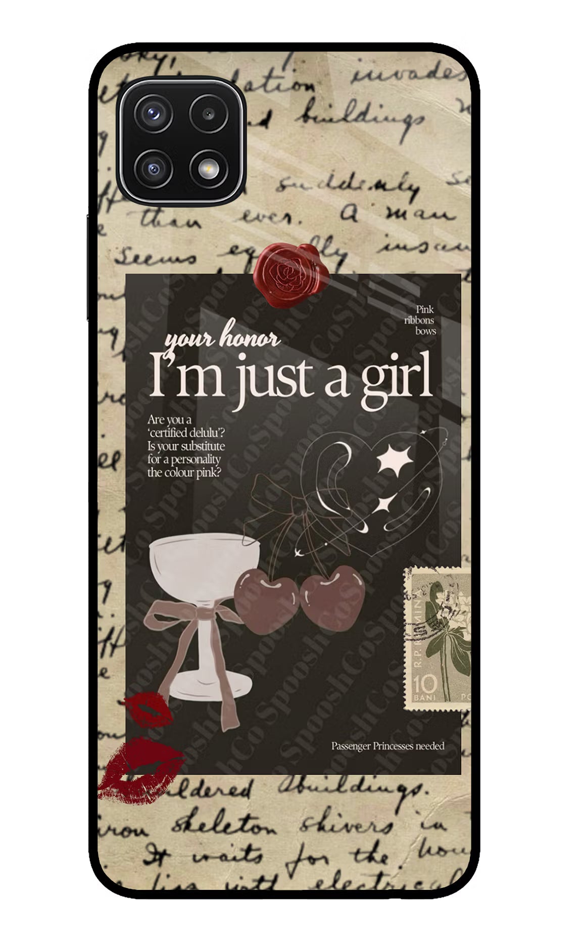 I am just a girl Samsung A22 5G Glass Case Back Cover by Casekaro
