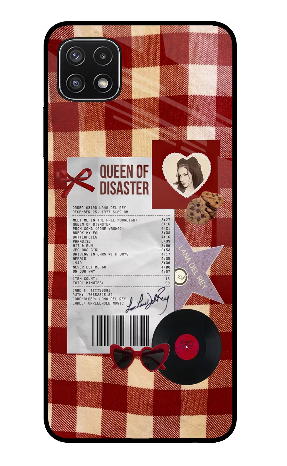 Queen of Disaster Samsung A22 5G Glass Case Back Cover by Casekaro