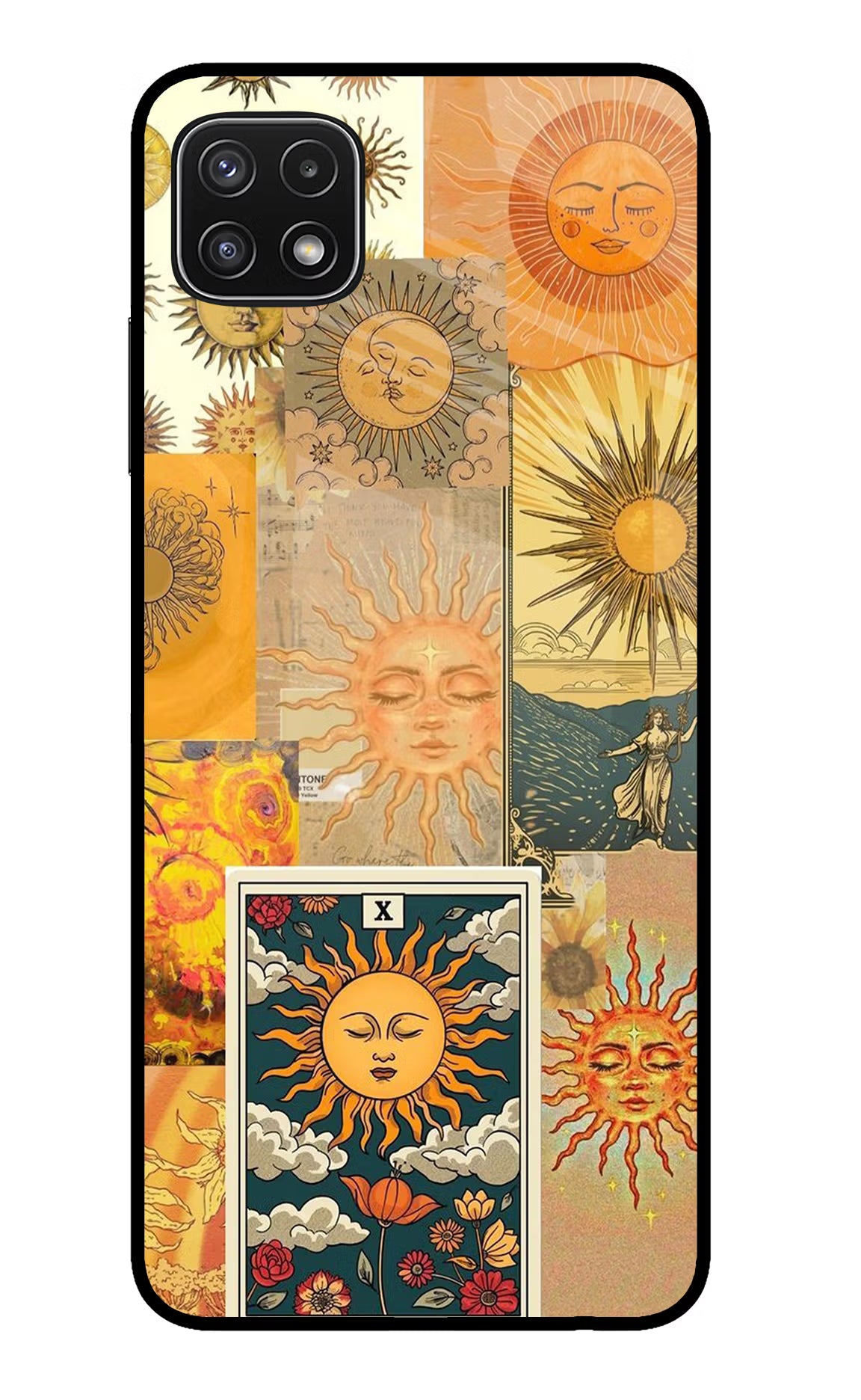 Sun Samsung A22 5G Glass Case Back Cover by Casekaro