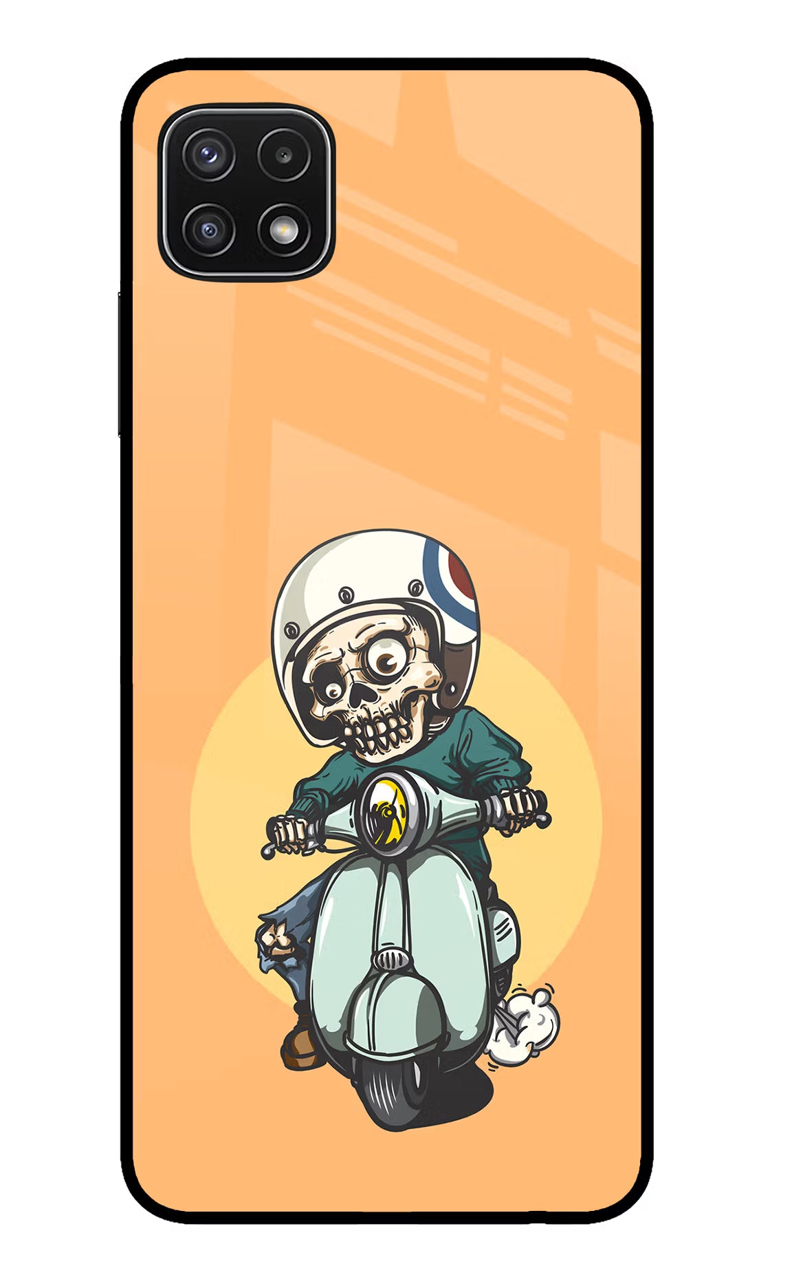Undead Biker Samsung A22 5G Glass Case Back Cover by Casekaro