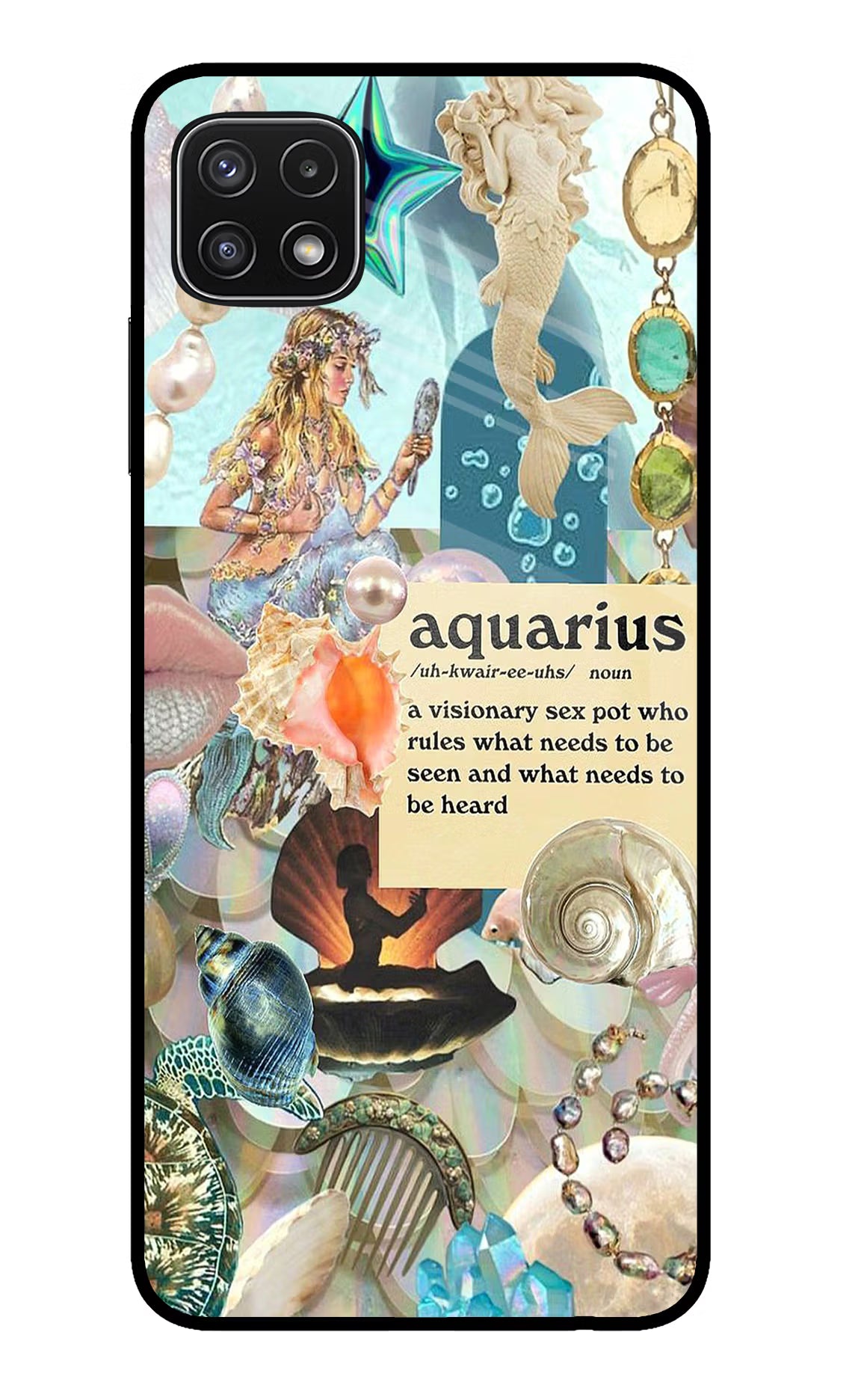Aquarius Zodiac Samsung A22 5G Glass Case