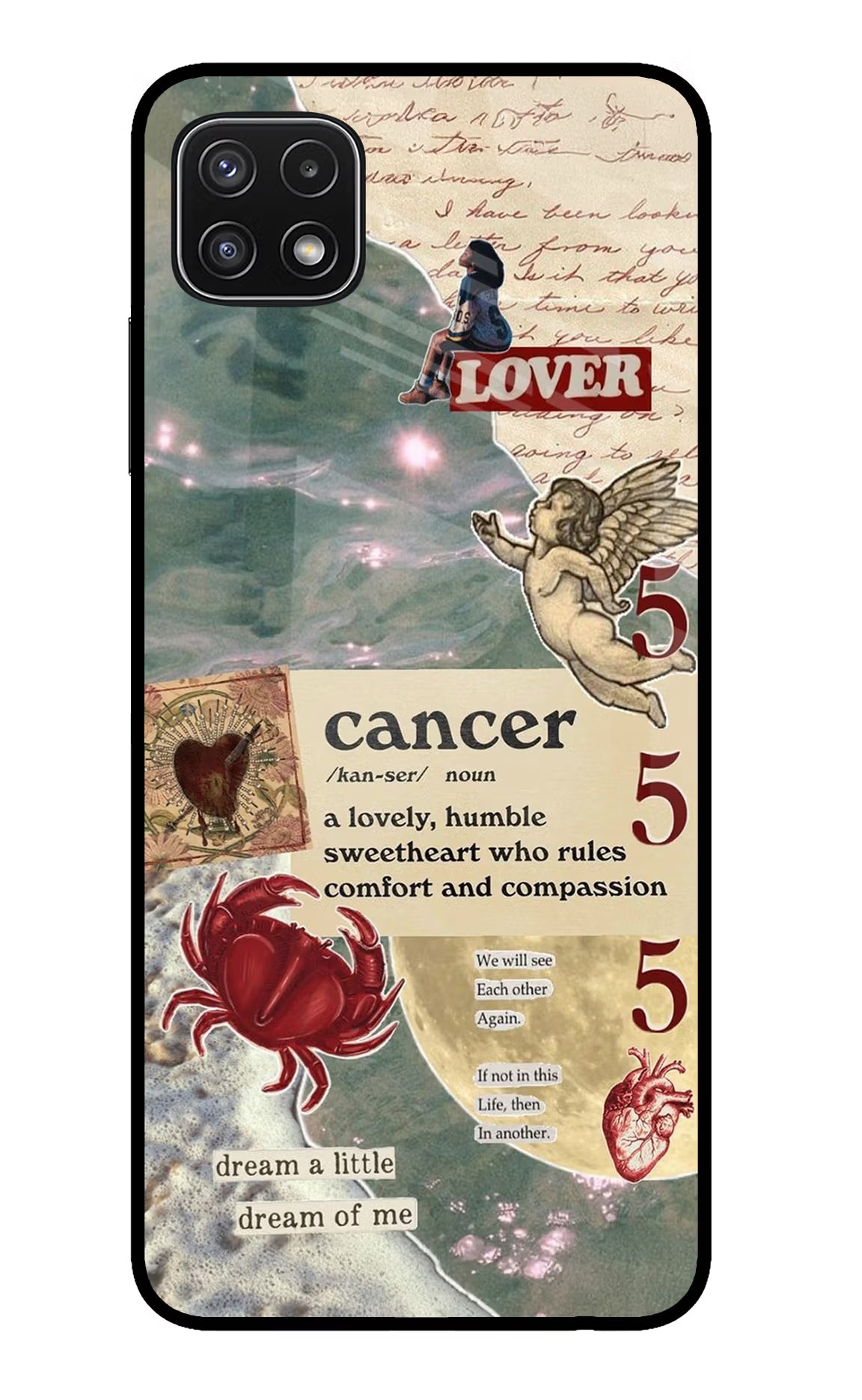Cancer Zodiac Samsung A22 5G Glass Case Back Cover by Casekaro