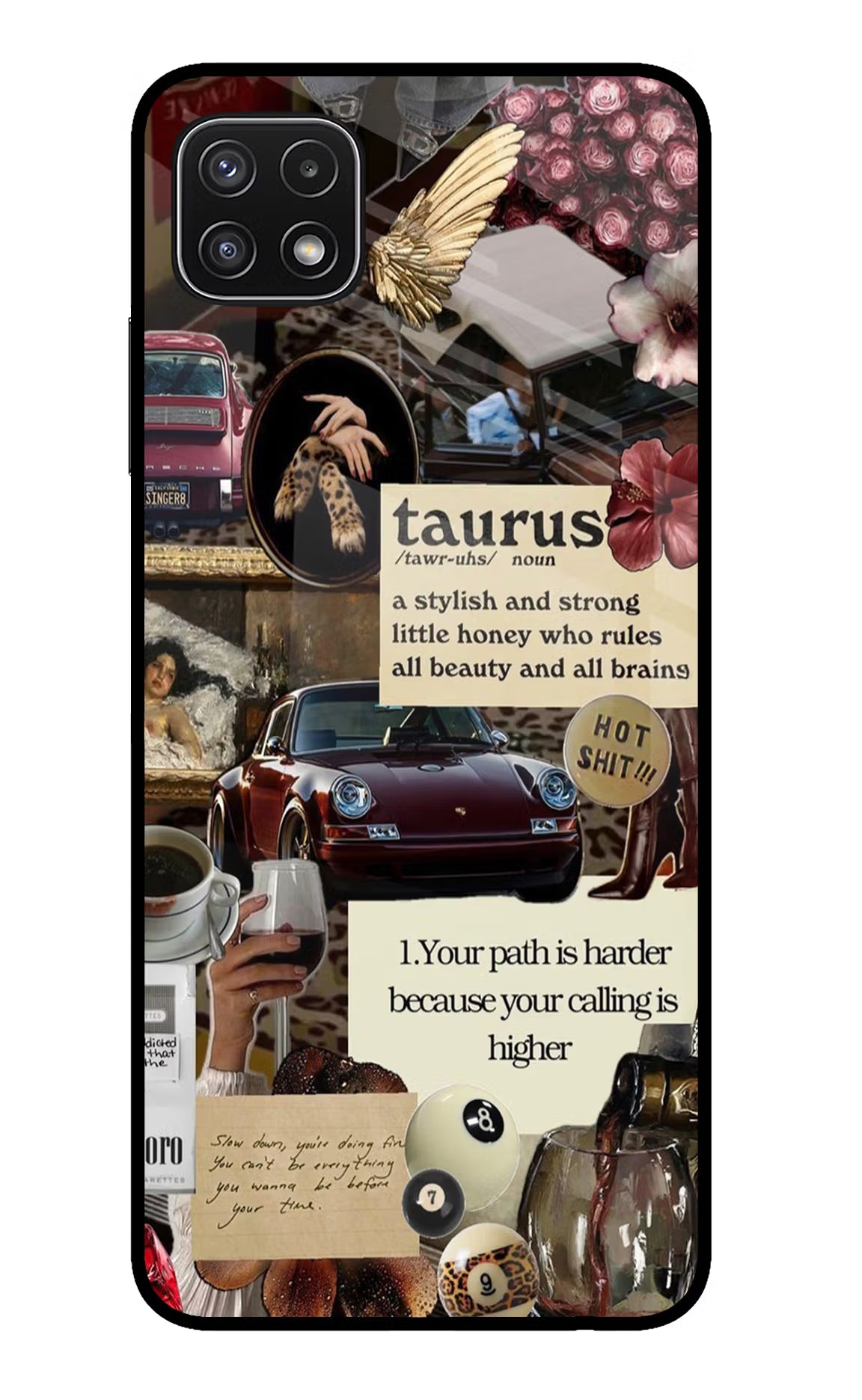 Taurus Zodiac Samsung A22 5G Glass Case Back Cover by Casekaro